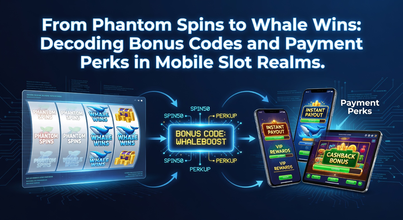 Vibrant mobile slot screen showing spinning reels with bonus code activation overlay and glowing payment icons