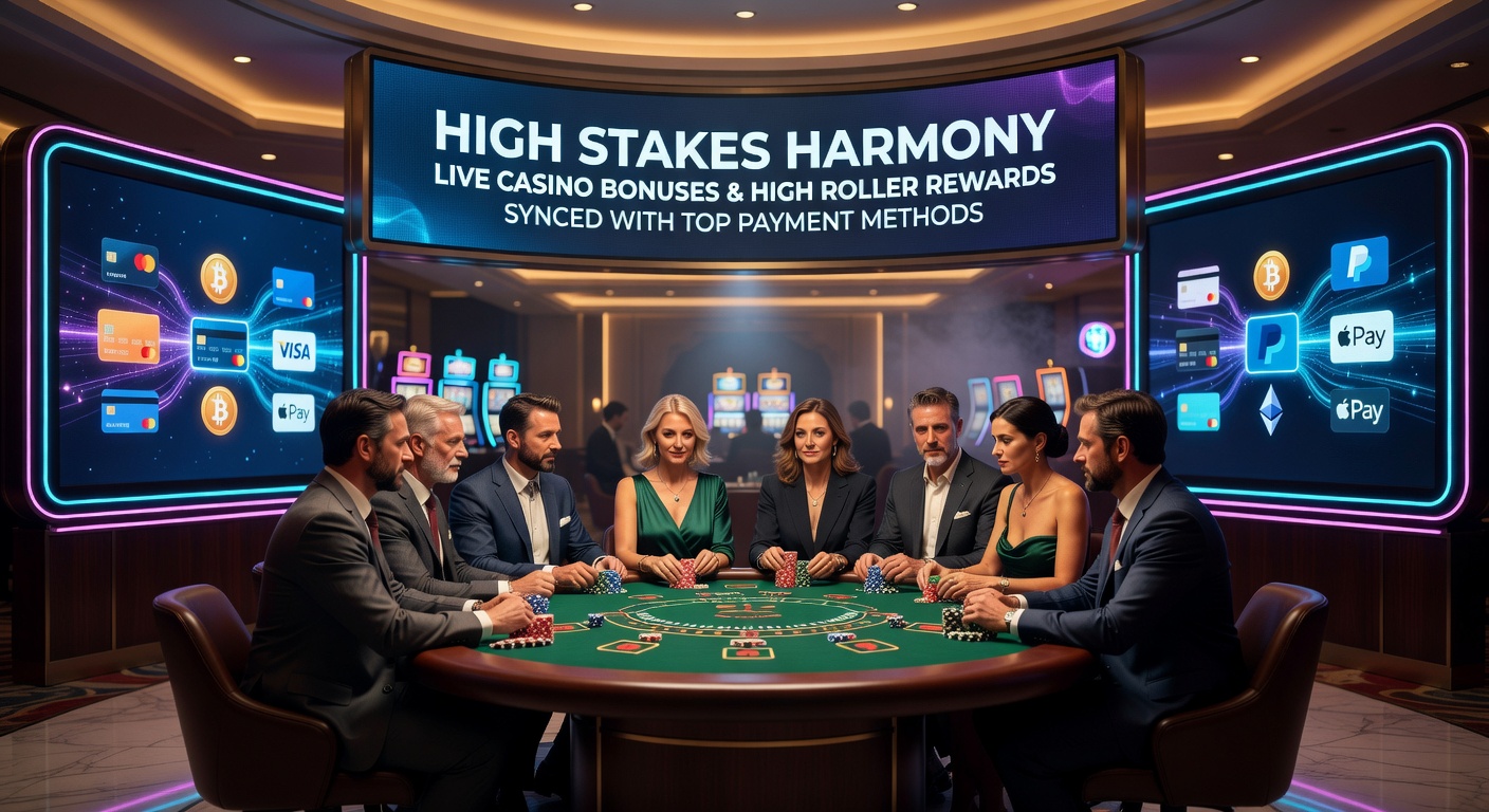 High roller VIP lounge interface showing payment options synced to exclusive live dealer bonuses and rewards tiers