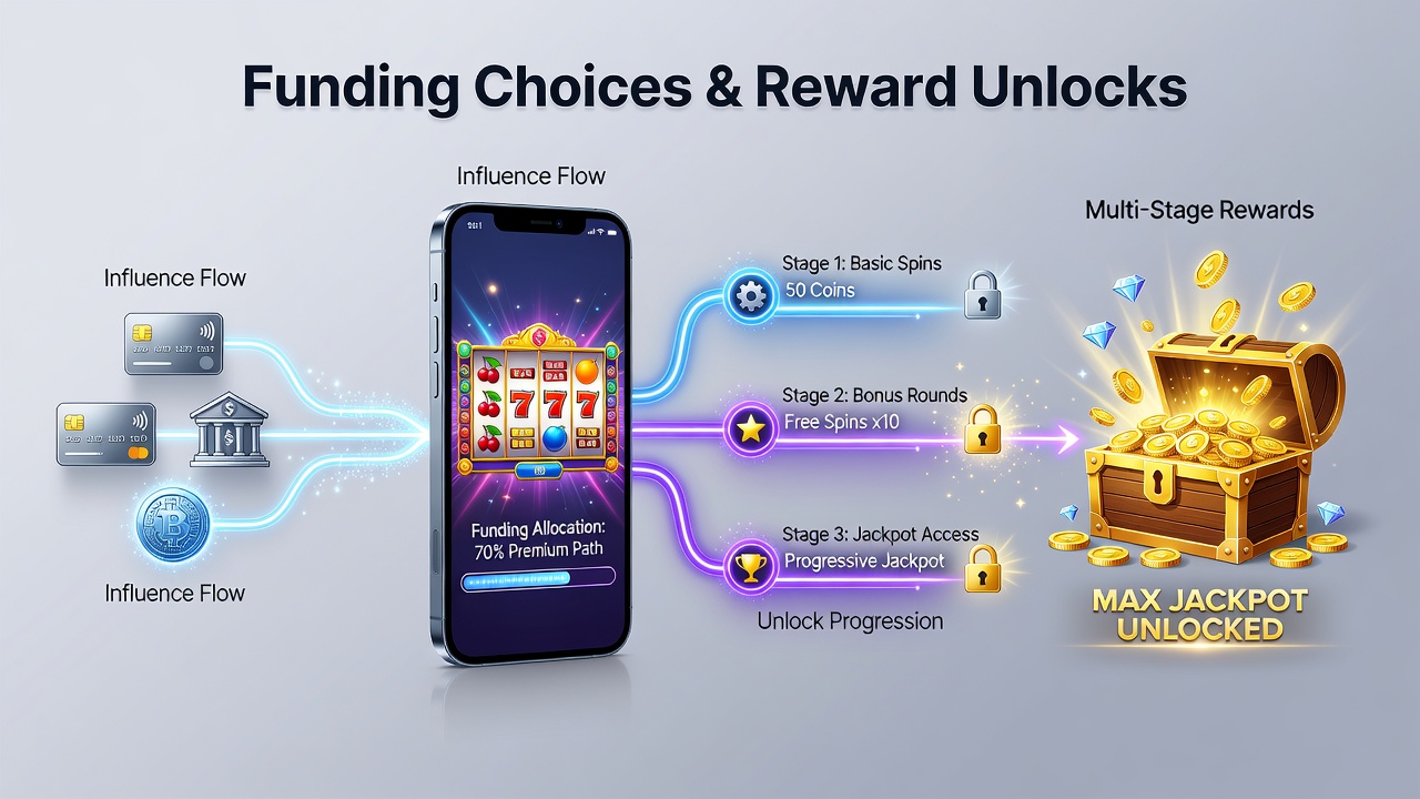Close-up of mobile payment screen showing multiple funding methods and corresponding reward progress bars