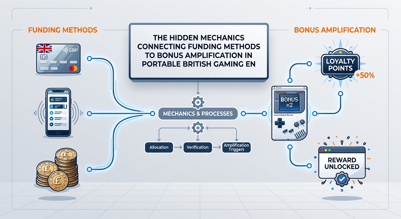 Diagram depicting the flow from deposit methods through verification layers to amplified VIP rewards in UK mobile gaming