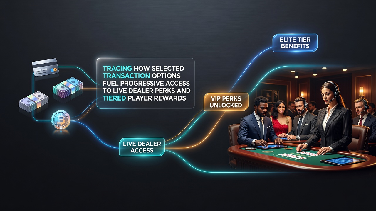 Mobile screen showing tier progression bars and live dealer lobby access indicators